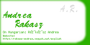 andrea rakasz business card